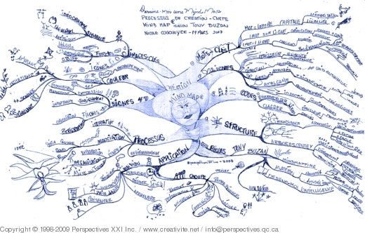 Cration d'une Mind Map - Exemple d'bauche globale au crayon de plomb
